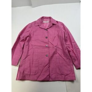 Vintage Bernard Zins Paris Large Blazer 100% Silk  Pink Jacket